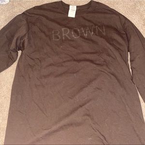 Brown shirt, size large.